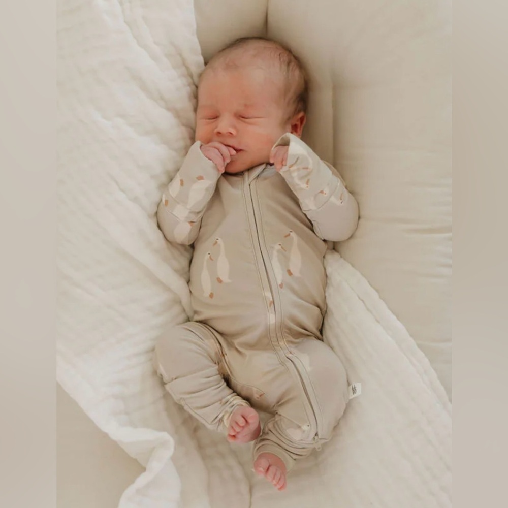 Forever French | ‘Silly Goose’ Bamboo Footie Sleeper sz 6-12 M NWT